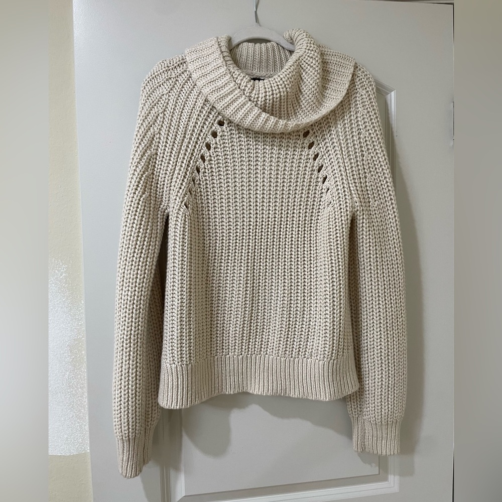 Kendall + Kylie Beige Turtleneck Sweater